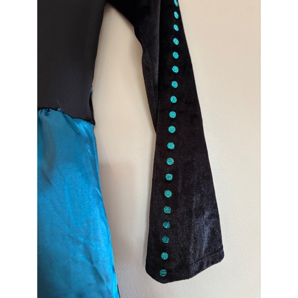 Disney Frozen Anna Costume Dress Girls Size 7/8 Teal Sparkle Cosplay - Picture 7 of 8